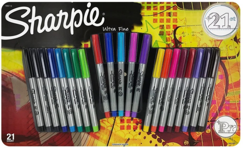 Sharpie Permanent Markers Fine and Ultra Fine Point 21 Count Assorted Colors